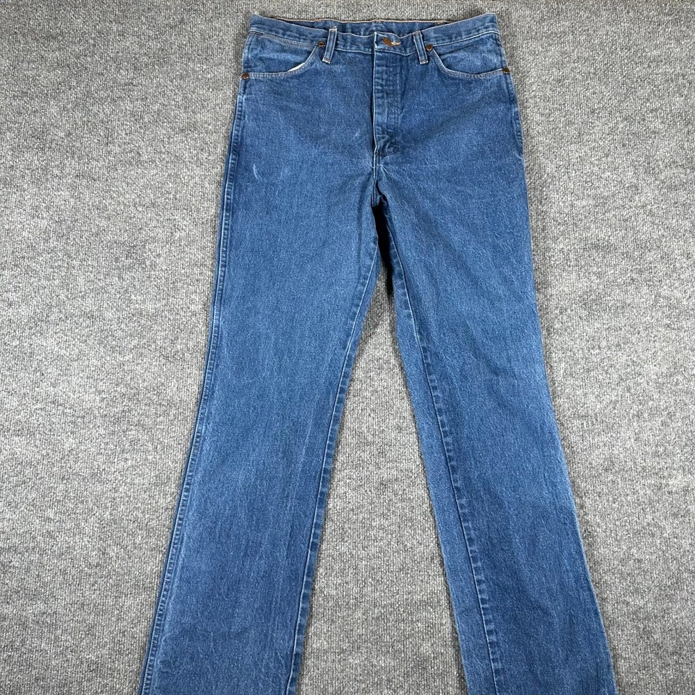 Wrangler Jeans Mens Size 35x36 Blue Cowboy Cut Slim Fit Denim Made in USA 936DEN
